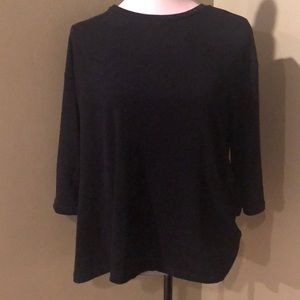 Philosophy Black Small 3/4 Sleeve Top Split Back